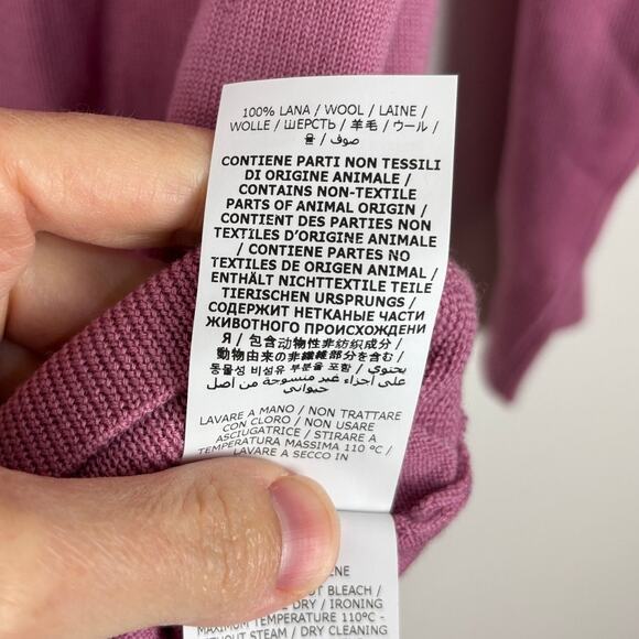 ASPESI Pink V-Neck Wool Cardigan Sweater NEW pockets - Picture 10 of 12